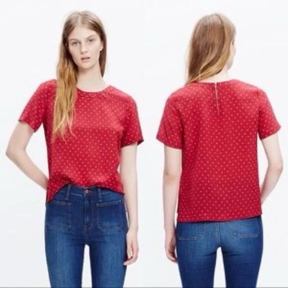 Madewell 100% Silk, Zip Back, Blouse